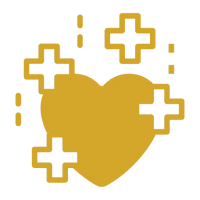 Yellow heart with crosses design