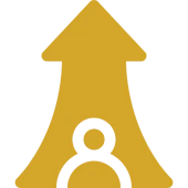 Gold arrow with circle design
