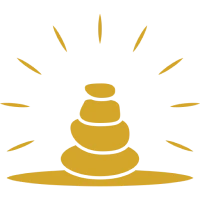 Stone pile with radiating light effect