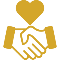 Handshake with heart symbol