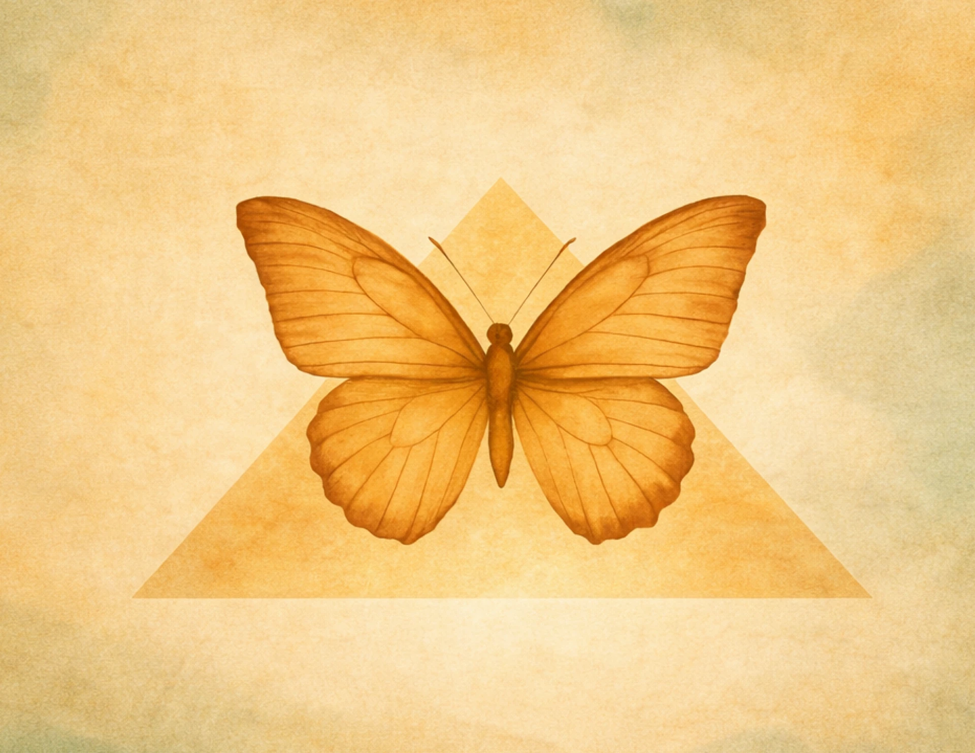 Butterfly on geometric background