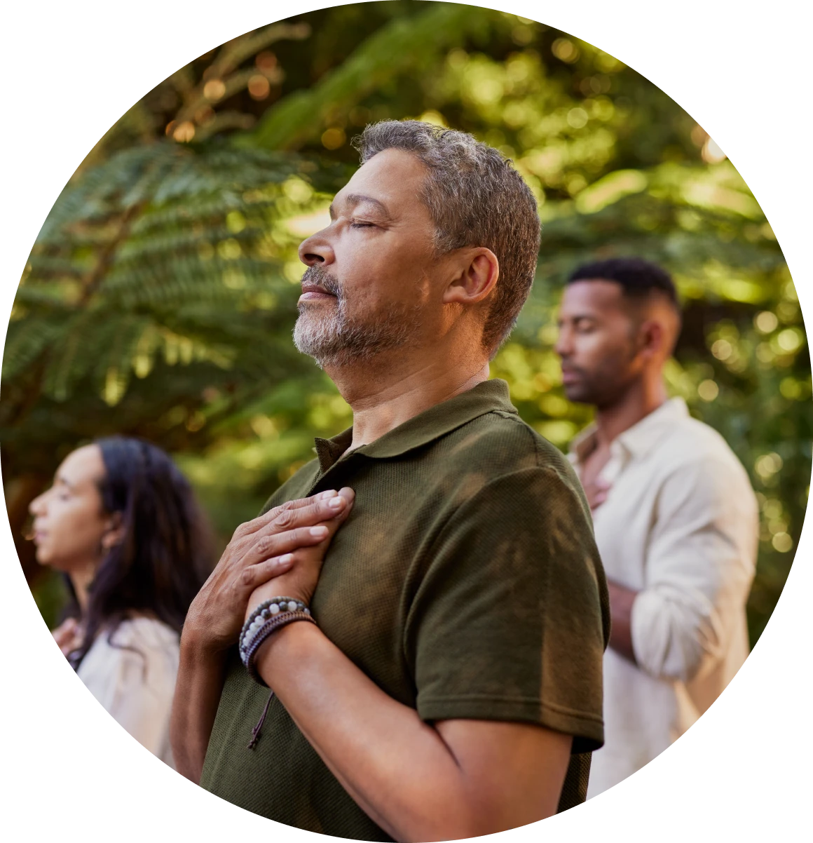 Meditation session in nature